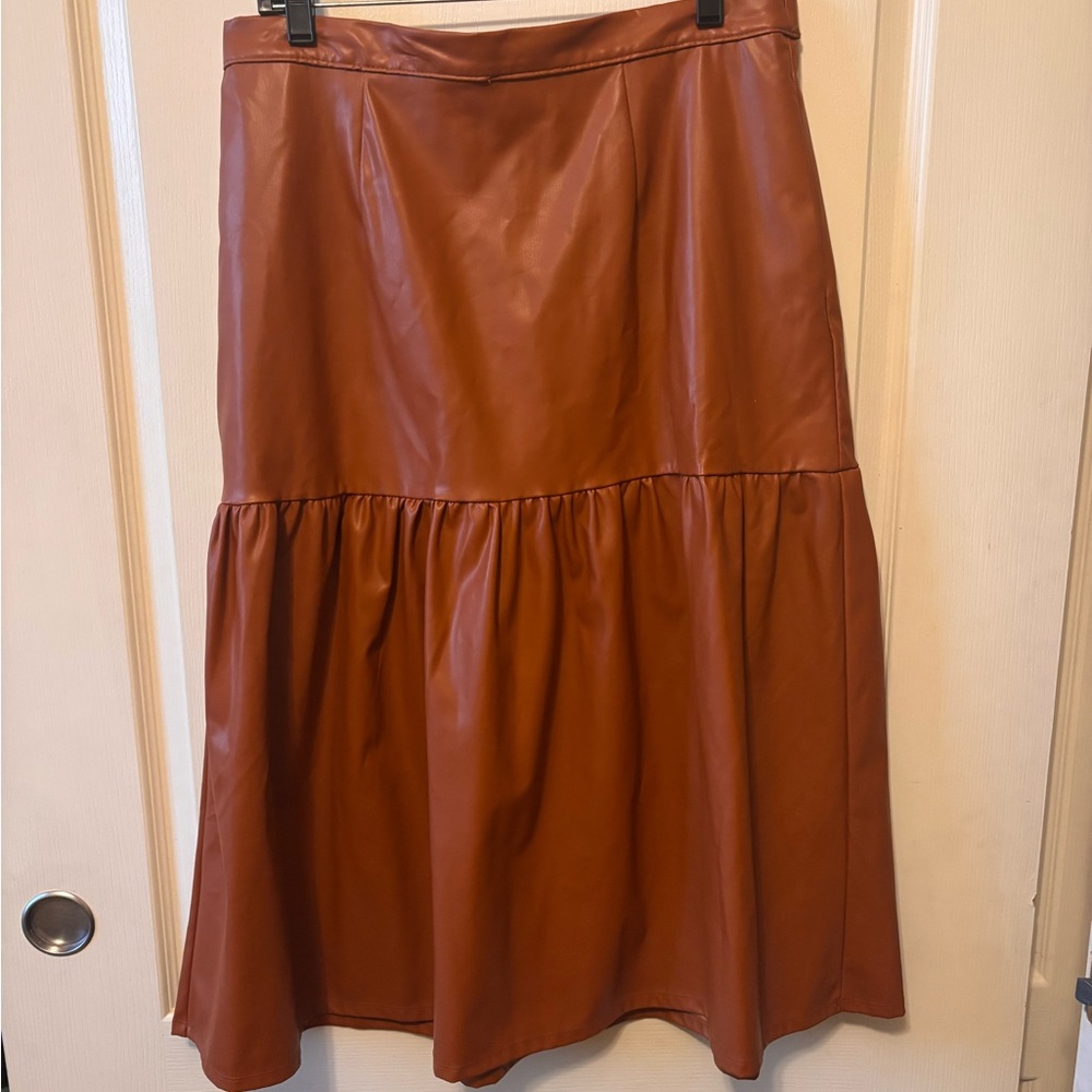 Who What Wear Faux Leather Skirt
